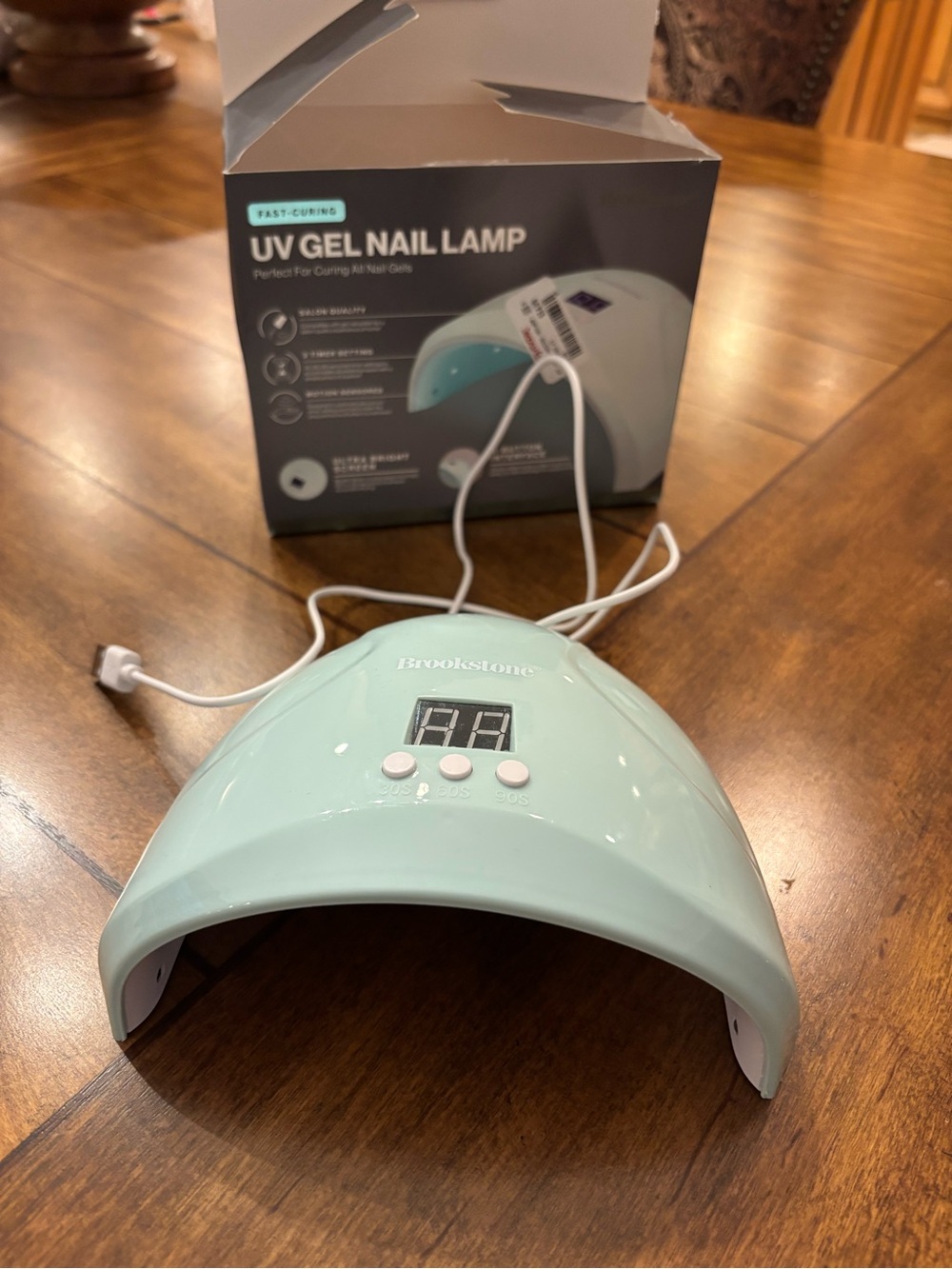 Brookstone Mint Green UV Gel Nail Lamp with Digital Timer